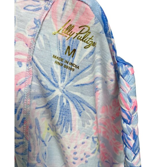 New Lilly Pulitzer Kyleigh Sleeveless Floral Print Mini Dress in Blue Size M - Picture 9 of 14